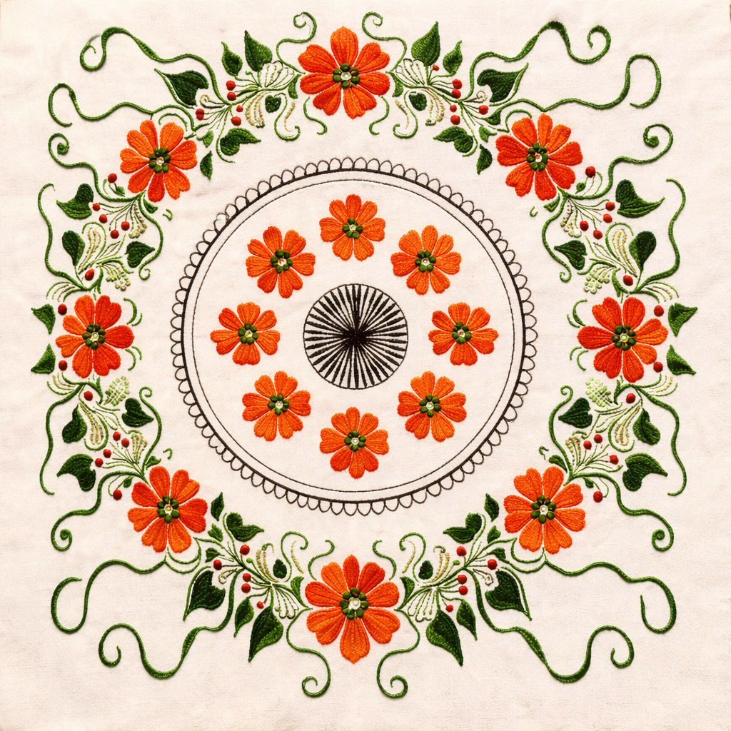 Embroidered wall art