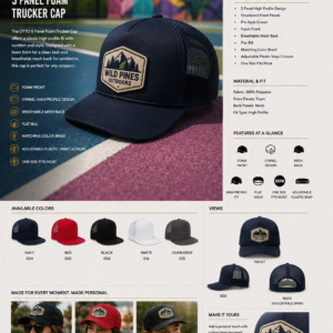 5 Panel Foam Trucker Cap