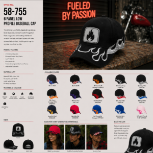 6 Panel Low Profile Baseball Cap 58-755