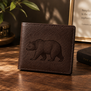 Kegeeei Custom Laser-Engraved Leather Bifold Wallets