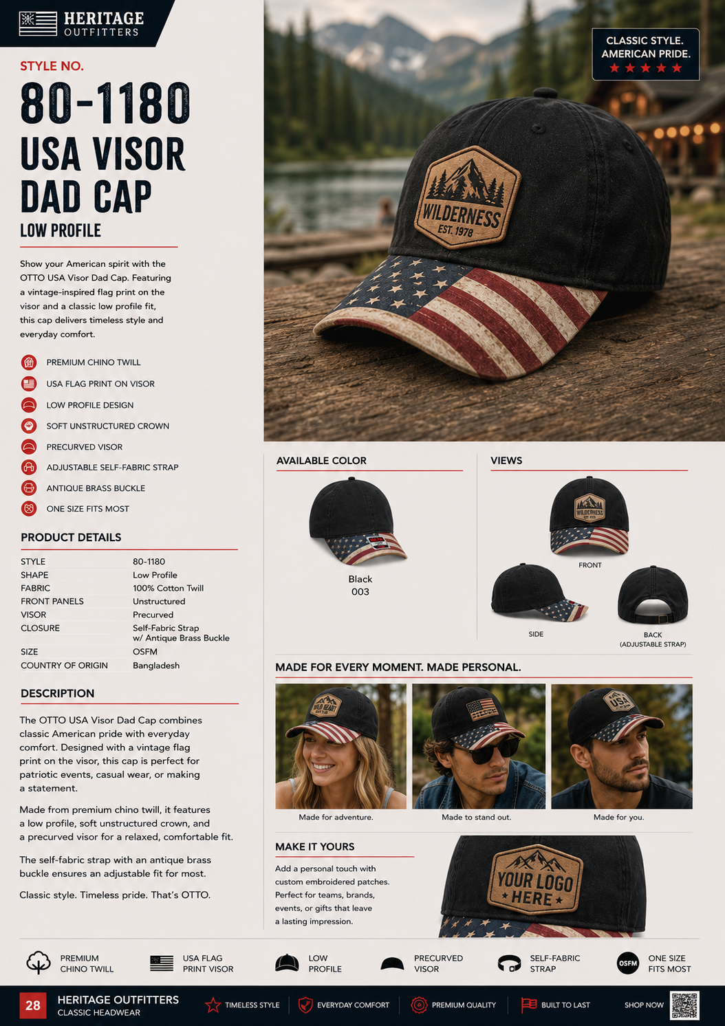 USA Visor Dad Cap