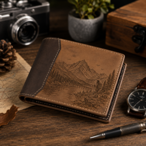 Paterr Custom Laser-Engraved Leather Bifold Photo Wallet