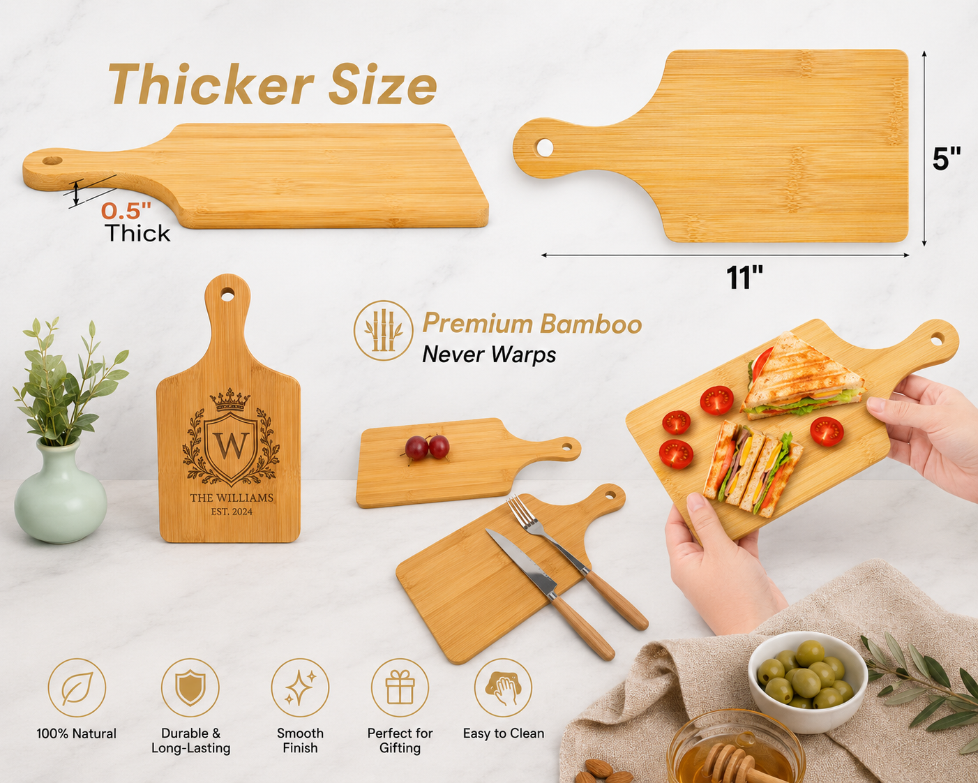 Customized Bamboo Charcuterie Board - Image 4