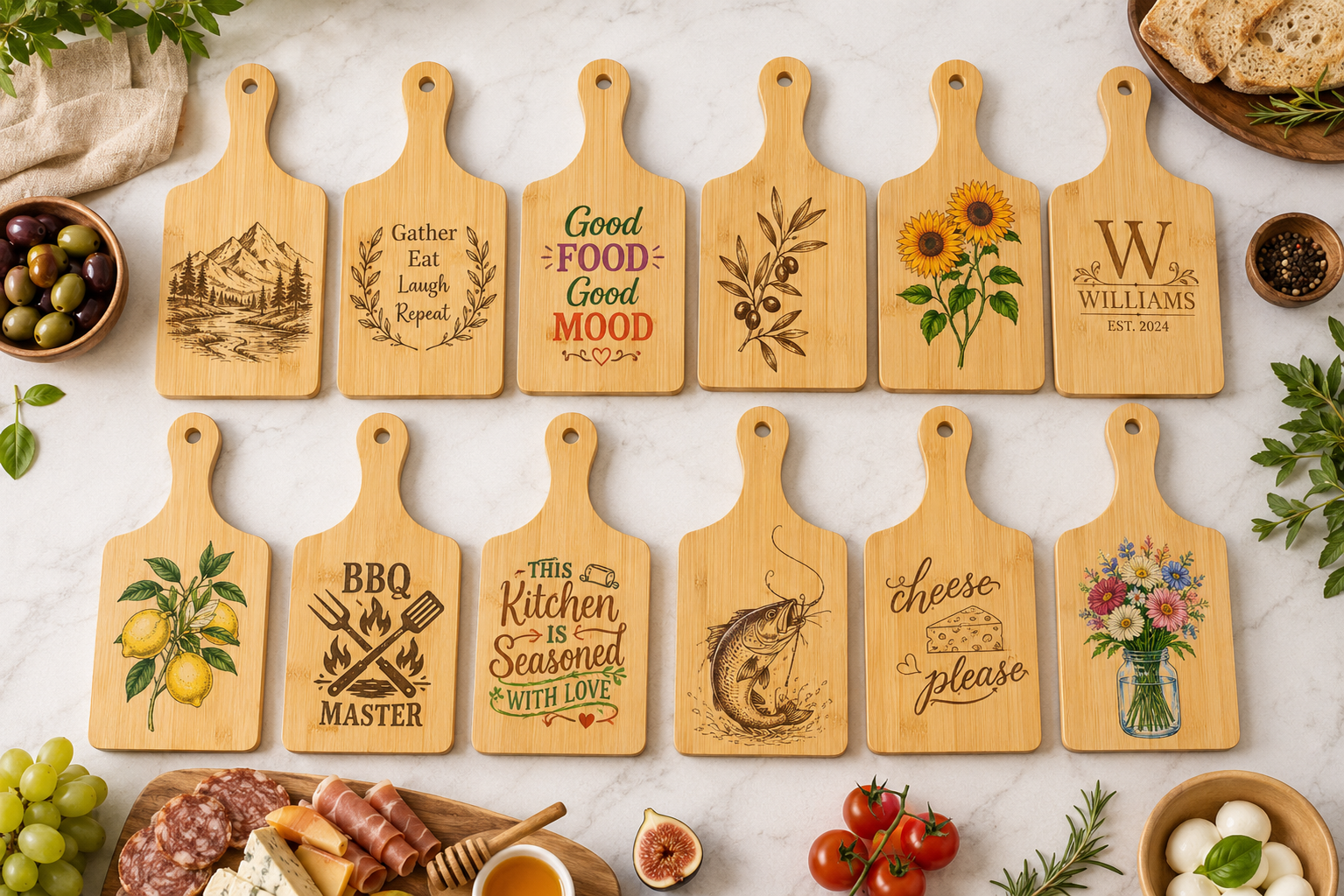 Customized Bamboo Charcuterie Board - Image 3